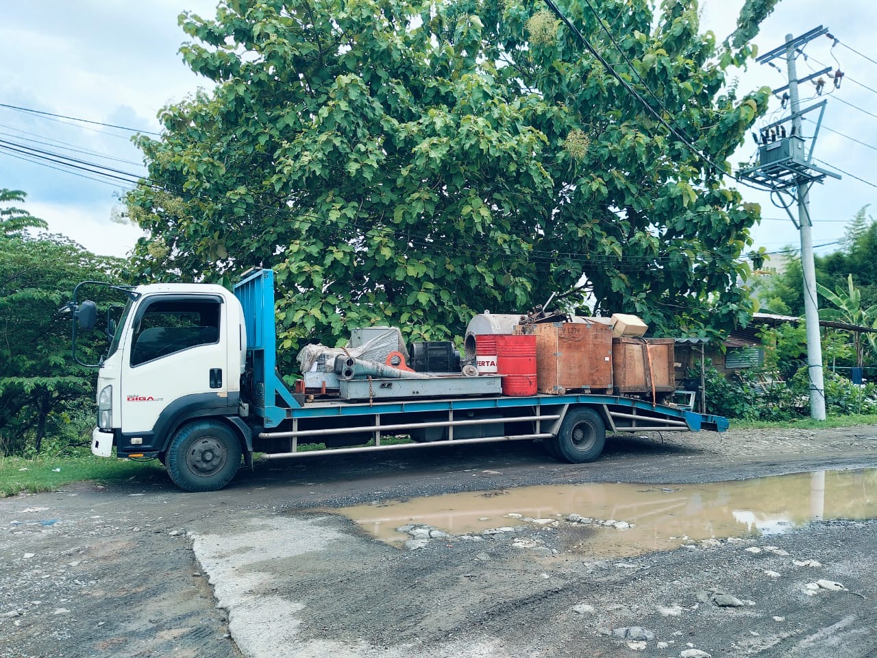 Mobilisasi langsir mesin pabrik - CV. Sakti Trans Nusantara